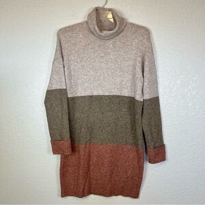 Rachel Zoe Color Block Turtleneck Tunic Sweater Dress size Small